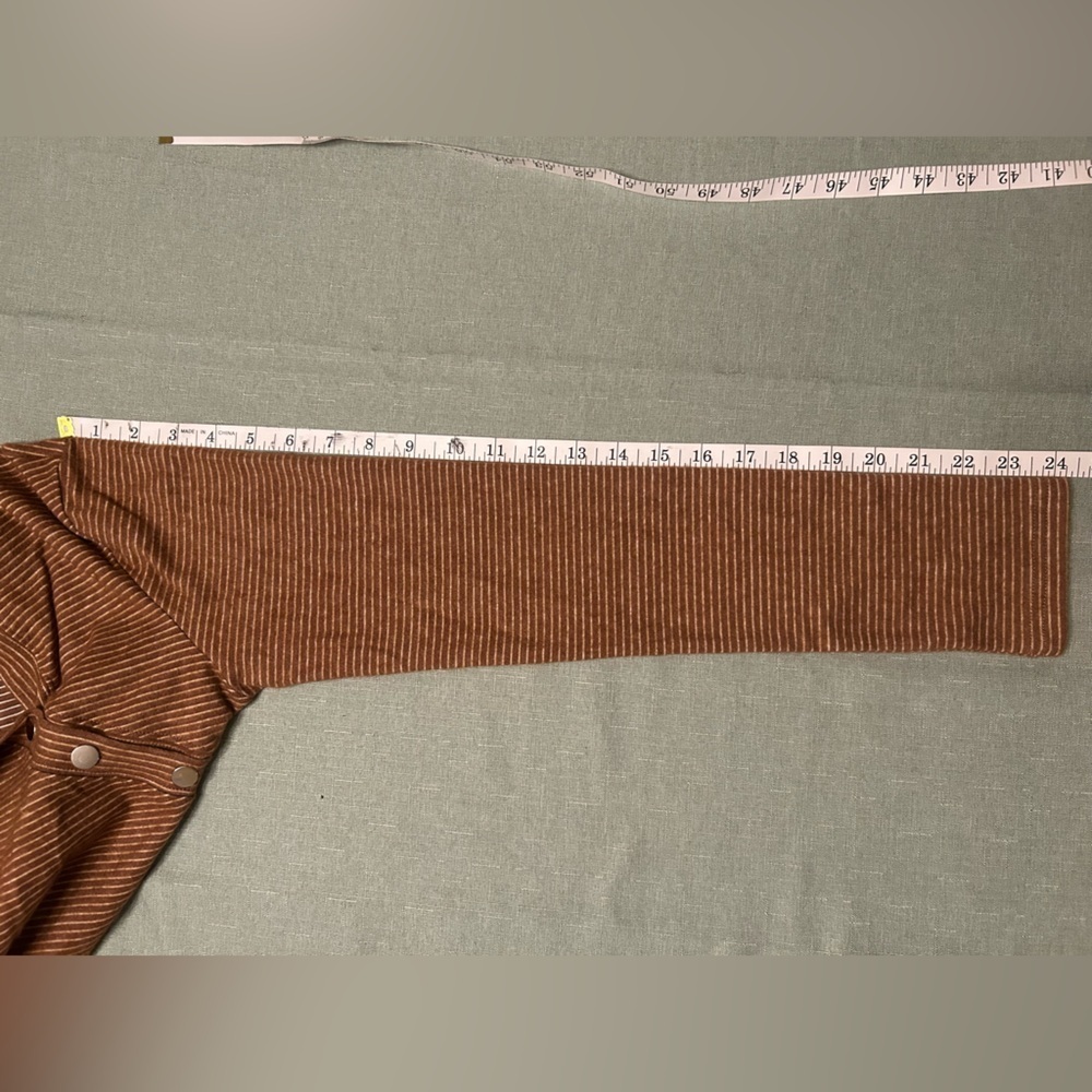 Striped Brown Long Sleeve Top - Picture 7 of 9